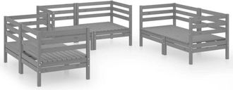 vidaXL 6 Piece Garden Lounge Set Grey Solid Pinewood vidaXL