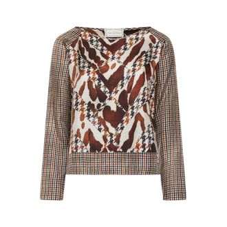 Pierre-Louis Mascia Blouses, female, Multicolor, Size: S Aloe Silk Longsleeve Shirt