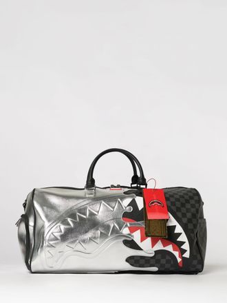 Sprayground Borsone in cotone spalmato saffiano a scacchi con logo