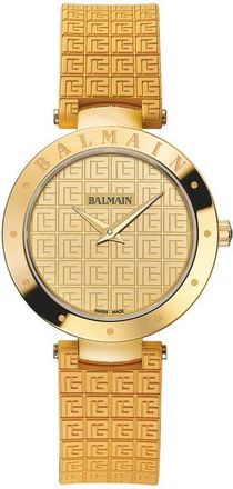 Balmain Bijou Rubber Strap Watch, 33mm in Yellow Gold Pvd Coating at Nordstrom