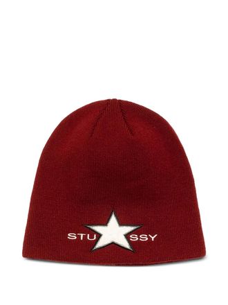 Stüssy Berretto con motivo stelle - Rosso