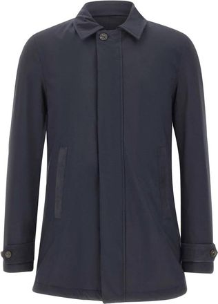 Paul & Shark Typhoon Platinum Jas met Alcantara Details - Heren - Mantel - Blauw - XL - Polyester - Jassen