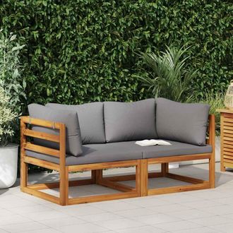 vidaXL Sof&aacute;s De Esquina Seccionales 2 Uds Con Cojines Tela Gris Oscuro Vidaxl