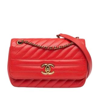 Chanel Pre-owned Quilted Crossbody Bag - Dames - Pre-owned - Rood - Maat: ONE Size Zijde