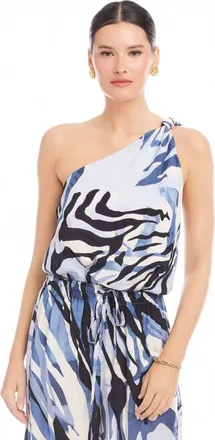 Fifteen Twenty Vanita One-Shoulder Top In Print