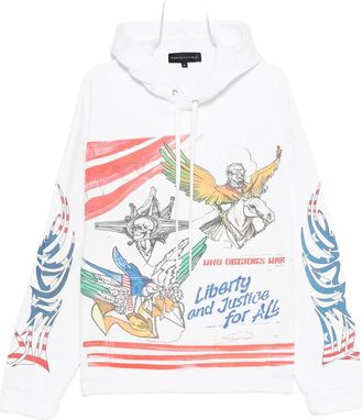 Who Decides War by Ev Bravado Felpe Bianco-Uomo