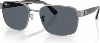 Ray-Ban Mens New Polished Grey Frame Sunglasses In Gray/blue