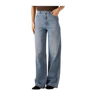Abrand Wijde Paloma Tall Blauwe Jeans - Dames - Jeans - Blauw - Maat: W29 Katoen