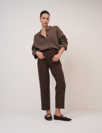 Nobody's Child Leopard Print Mid Rise Camden Tapered Jeans