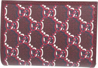 Gucci Red Color Leather Long Wallet (Bi-Fold) (Pre-Owned)