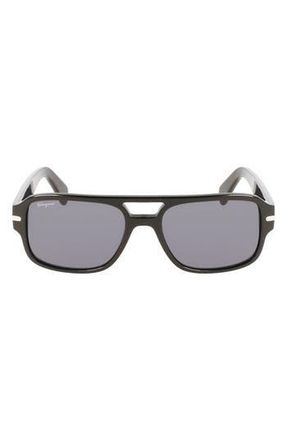 Ferragamo 58mm Navigator Sunglasses in Black at Nordstrom Rack
