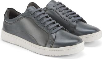 Silver Street London Westcote Mens Trainers Premium Leather Classic Casual Shoes Extra Padded Comfort Sneakers for Men, Green, 10