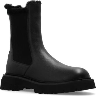 Ferragamo Womens Chelsea Leather Boots In Black
