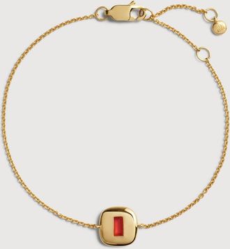 Monica Vinader Gold Gemdrop Chain Bracelet Red Onyx