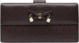 Gucci Pre-owned Wallets, female, Brown, Size: ONE SIZE Pre-owned Leather Wallet