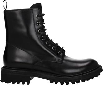 Churchs Lace-up Boots, female, Black, 3 1/2 UK, Vintage Lace-Up Leather Ankle Boots