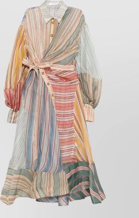 Zimmermann rebellion linen silk dress tiered hem