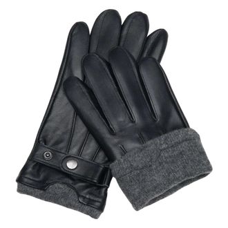 Estro & Luminara Genuine Leather Gloves with Decorative Pin - male - Estro - Gloves - Black - 9 1/2 IN - Accessories