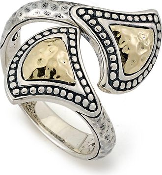Samuel B. Two-Tone Hammered Bypass Ring in Silver And Gold at Nordstrom Rack, Size 8