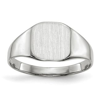 Diamond2Deal 14k White Gold Closed Back Signet Ring