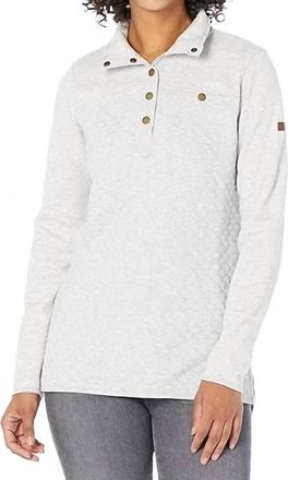 L.L.Bean Quilted Sweatshirt Mock Neck Tunic In Light Gray Heather