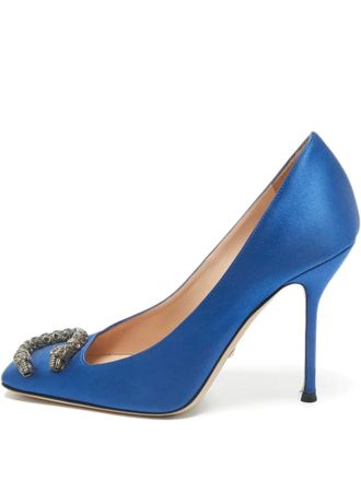 Gucci Verfraaide satijnen pumps - Blauw