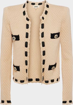 L'agence Astor Contrast Trim Cardigan