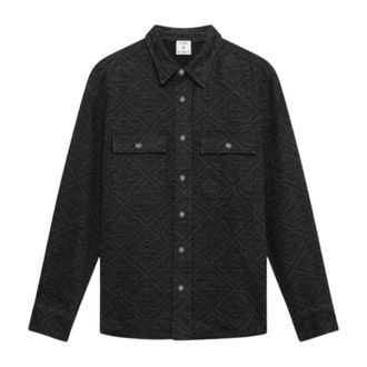 Casablanca Laser Monogram Denim Shirt - male - Casablanca - Light Jackets - Black - M - Jackets