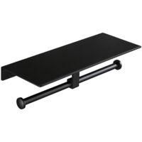 OEM Soporte Higi&eacute;nico Para Papel Higi&eacute;nico Sin Perforaciones Con Estante Para Tel&eacute;fono M&oacute;vil, Montaje Doble En Pared Para Ba&ntilde;o (negro) - Crezuo