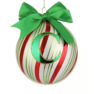KASANOVA Pallina Natale con lettera C 10 cm Circus verde