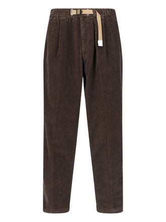White Sand Brown Adjustable-Waist Corduroy Straight-Leg Pants