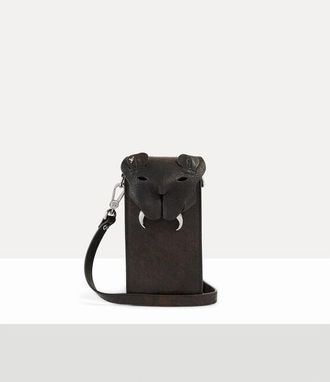 Vivienne Westwood Tiger Phone Bag Leather Dark-brown One Size Unisex