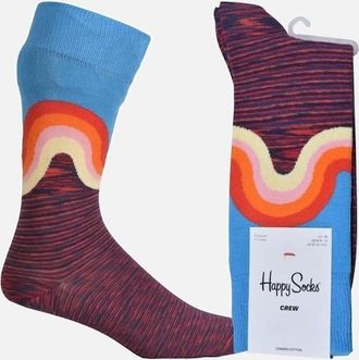 Happy Socks Mens Jumbo Wave Socks, Burgundy/blue - Size: 10/9.5/9/10.5/11/11.5/12/12.5