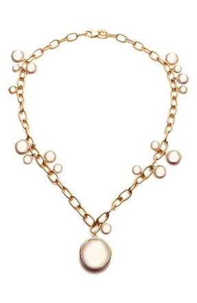 Goshwara Mischief Disc Pendant Necklace in White at Nordstrom, Size 18