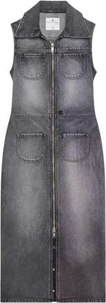 Courr&egrave;ges Dames, Jurken, Grijs, Maat: S Denim