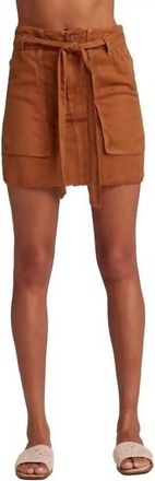 Bella Dahl Sunny Utility Skirt With Sash In Golden Henna