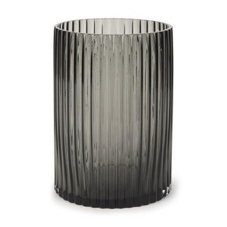 Mercana Dawn Ribbed Glass Vase in Black at Nordstrom, Size Small