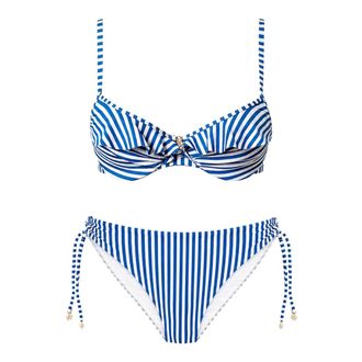 Twinset Striped Jacquard Bikini - female - Twinset - Bikinis - Blue - XL - Swimwear