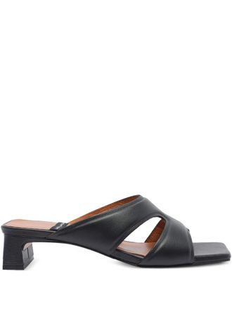 Ángel Alarcón Sandali in pelle con tacco - Nero