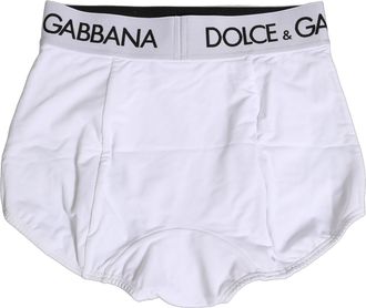 Dolce & Gabbana Womens White Logo Waistband Coulotte Panty Underwear Nylon Elastane Clothing