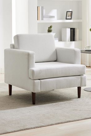 Living and Home Mid-Century Single Sofa Armchair in Beige