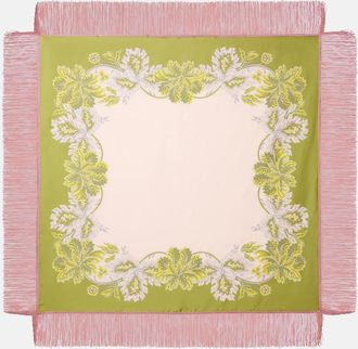 La DoubleJ Fringed printed silk twill scarf