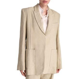 TWP Morgans Oversize Linen Blazer in Safari at Nordstrom Rack, Size Xx-Small