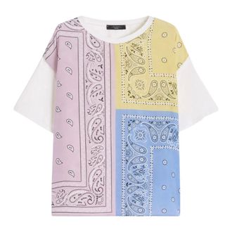 Max Mara T-Shirts, female, Multicolor, Size: XL Printed silk and stretch cotton jersey T-shirt