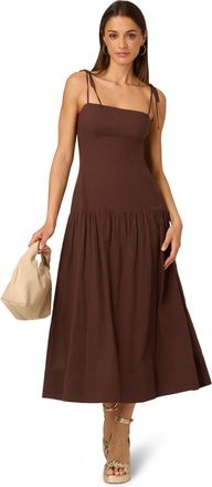 Adrianna Papell Womens Solid Midi Dress - Brown - Size 16 UK