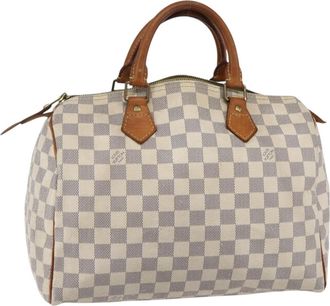 Louis Vuitton Speedy Handbag Damier Beige Canvas Handbag (Pre-Owned)