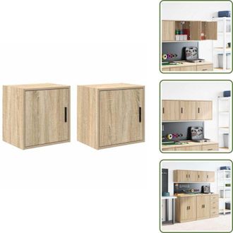 vidaXL Armadio per garage - vidaXL Pensili per Garage 2 pz Rovere Sonoma in Legno Multistrato - Mobili per garage