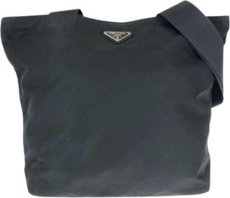 Prada Pre-owned Cross Body Bags, female, Black, Size: ONE SIZE Pre-owned Nylon Crossbody Bag