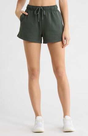 Zella Feather Fleece Shorts in Green Urban at Nordstrom Rack, Size X-Small