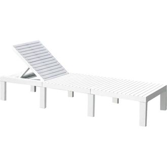 Dmora Lettino prendisole Ababahi, Sdraio da giardino regolabile, Lettino da esterno, 100 % Made in Italy, 195x65h78 cm, Bianco